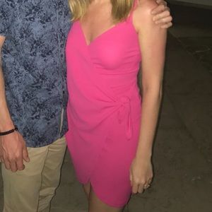 Hot Pink Wrap Dress